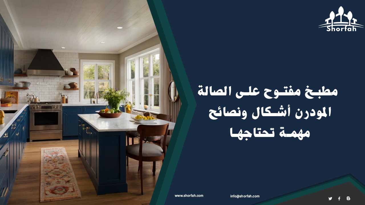 تصميم مطبخ مفتوح على الصالة